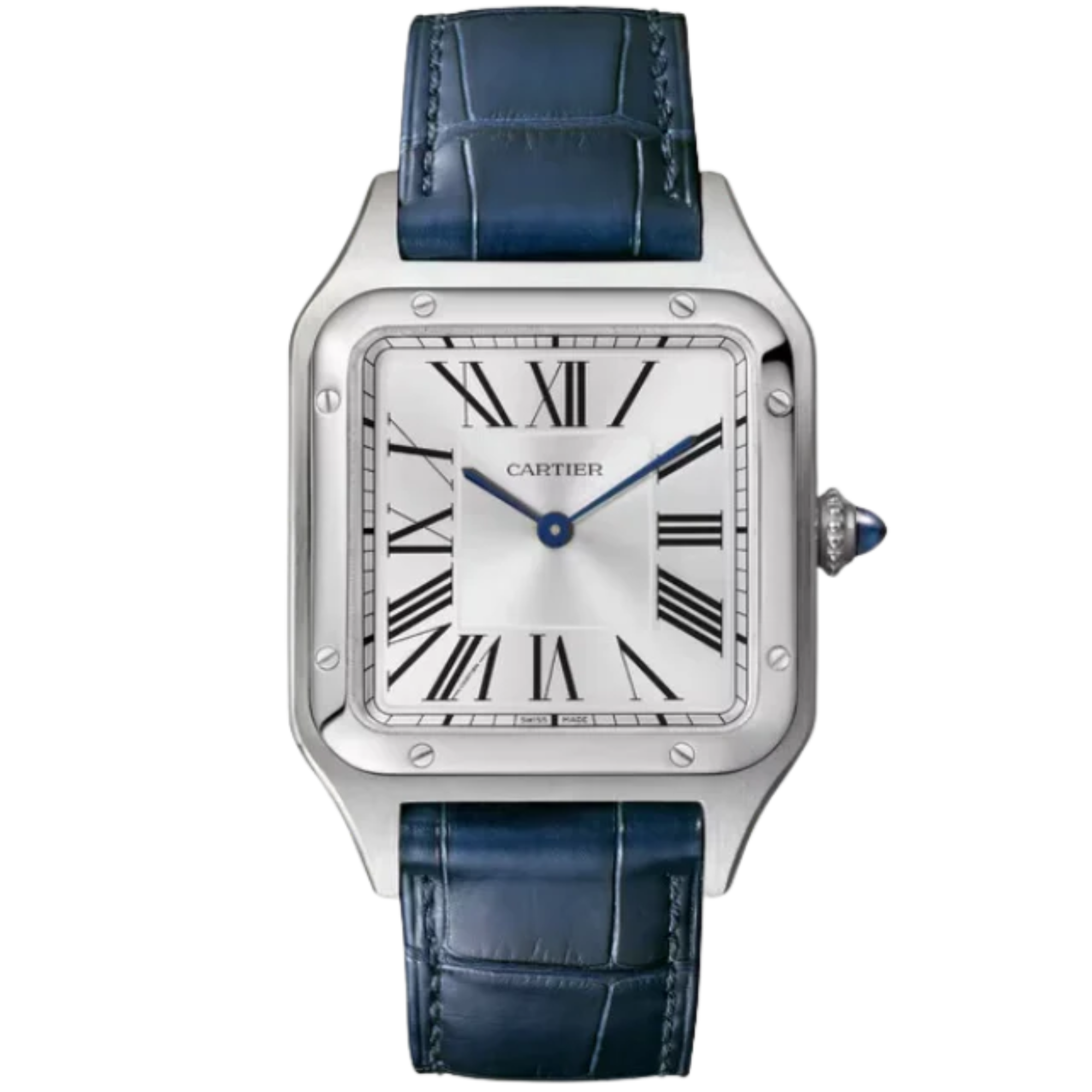 SANTOS 44 MM DUMONT SILVER STAINLESS STEEL - Cartier