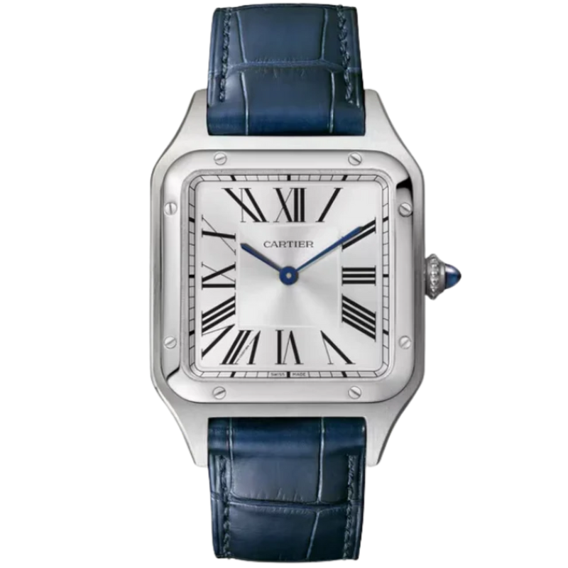 SANTOS 44 MM DUMONT SILVER STAINLESS STEEL - Cartier