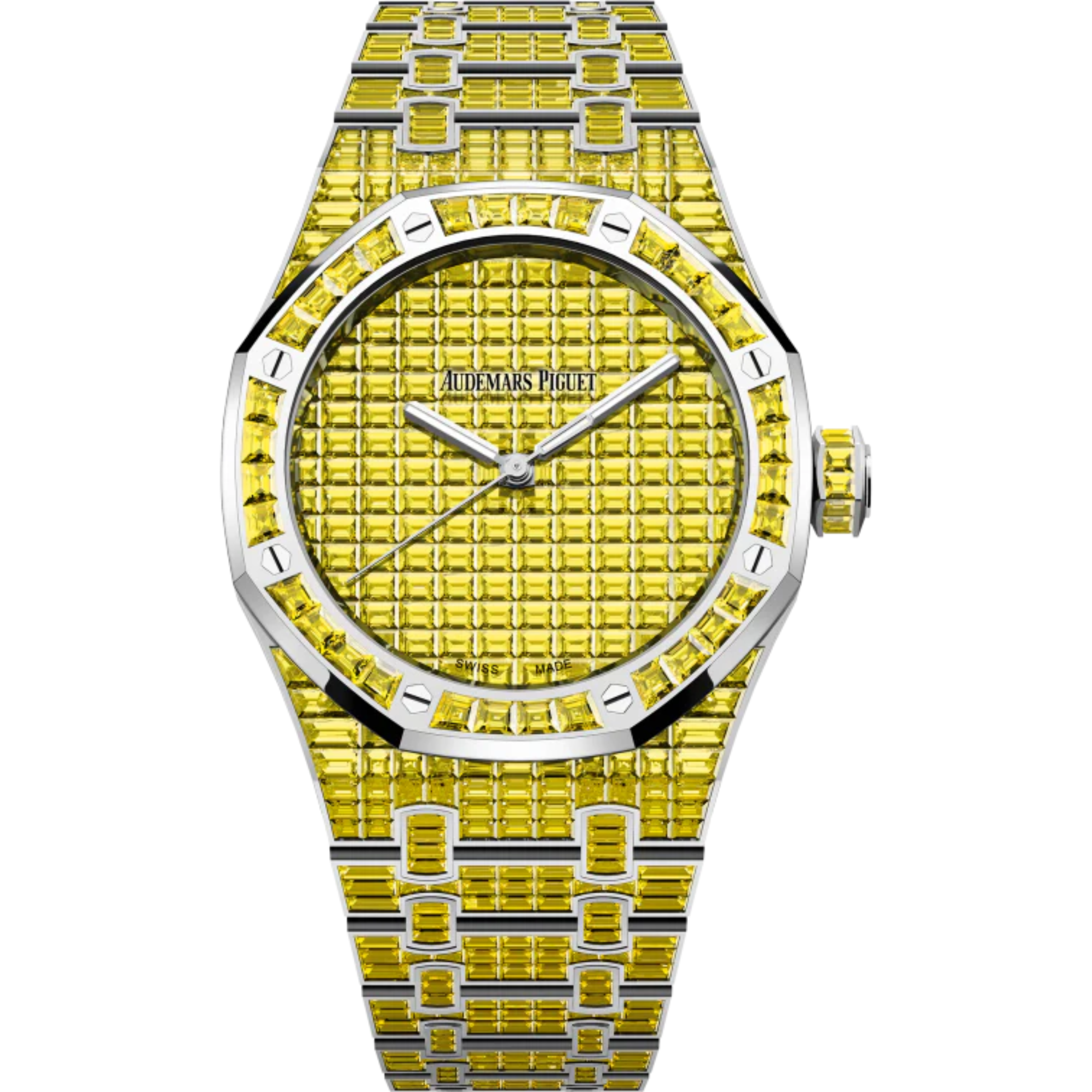 Royal Oak Selfwinding Yellow Chrysoberyl 50th Anniversary 41MM 18-Carat White Gold Bracelet Set 18-Carat White Gold Dial Set 18-Carat White Gold Case Set With Baguette-Cut Yellow Chrysoberyls - Audemars Piguet