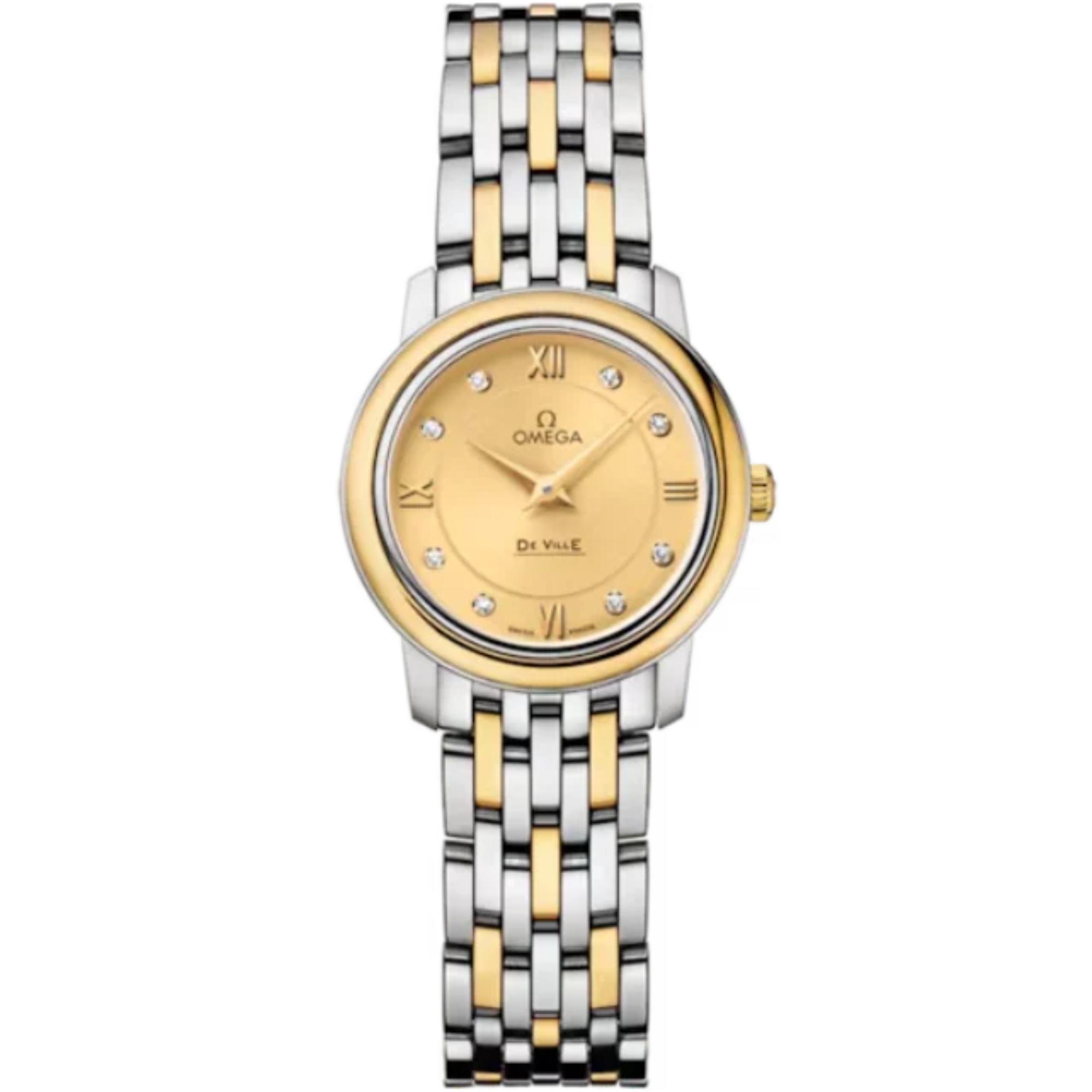 DE VILLE PRESTIGE 24 MM STAINLESS STEEL - YELLOW WITH YELLOW DIAL - Omega