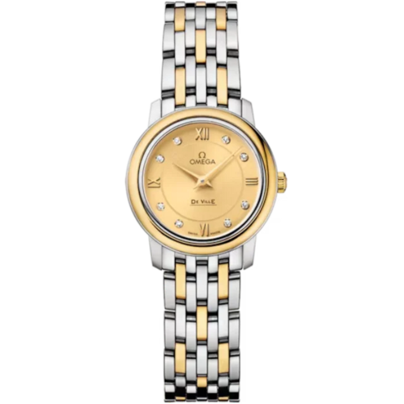 DE VILLE PRESTIGE 24 MM STAINLESS STEEL - YELLOW WITH YELLOW DIAL - Omega