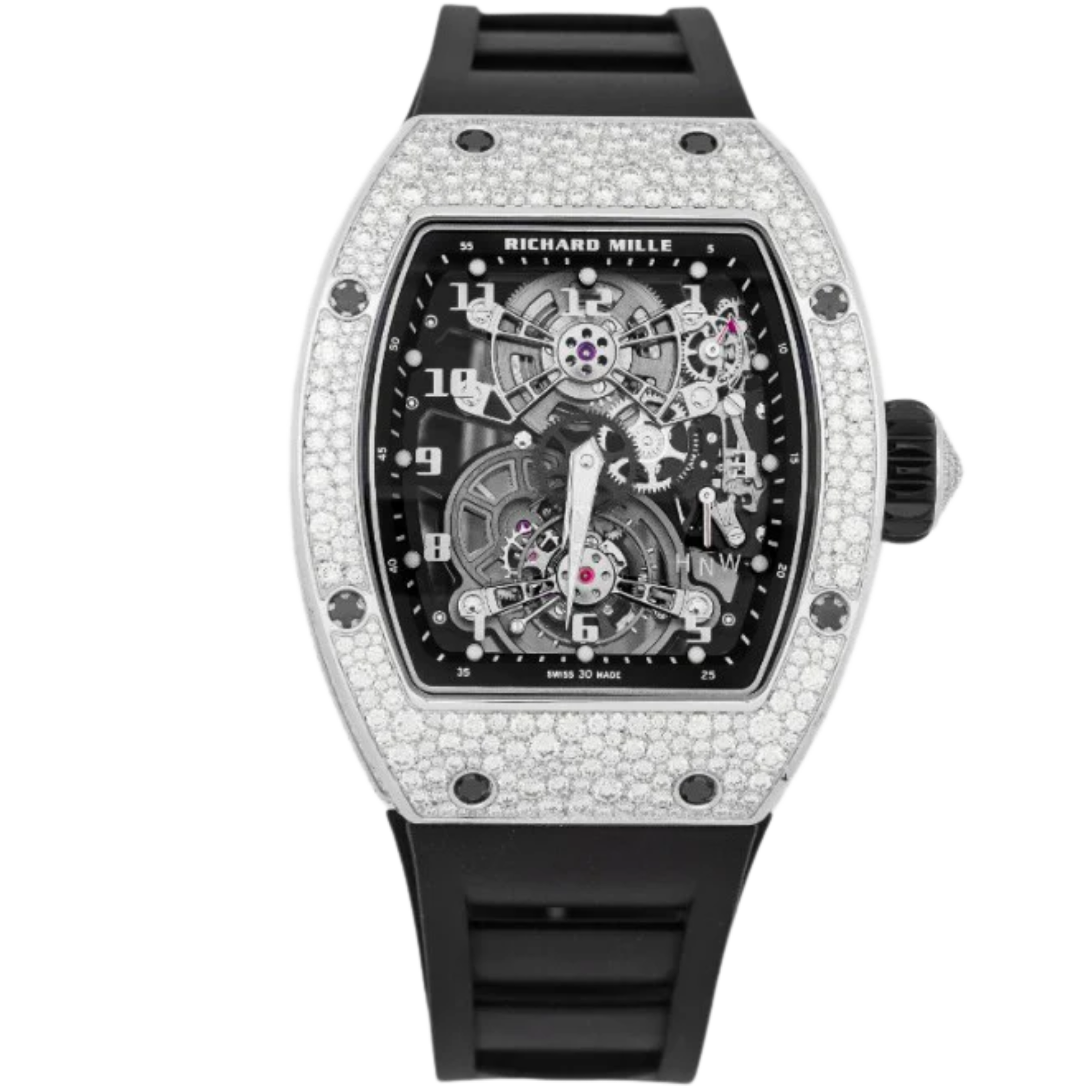 RM017 White Gold Snow Setting Tourbillon - Richard Mille