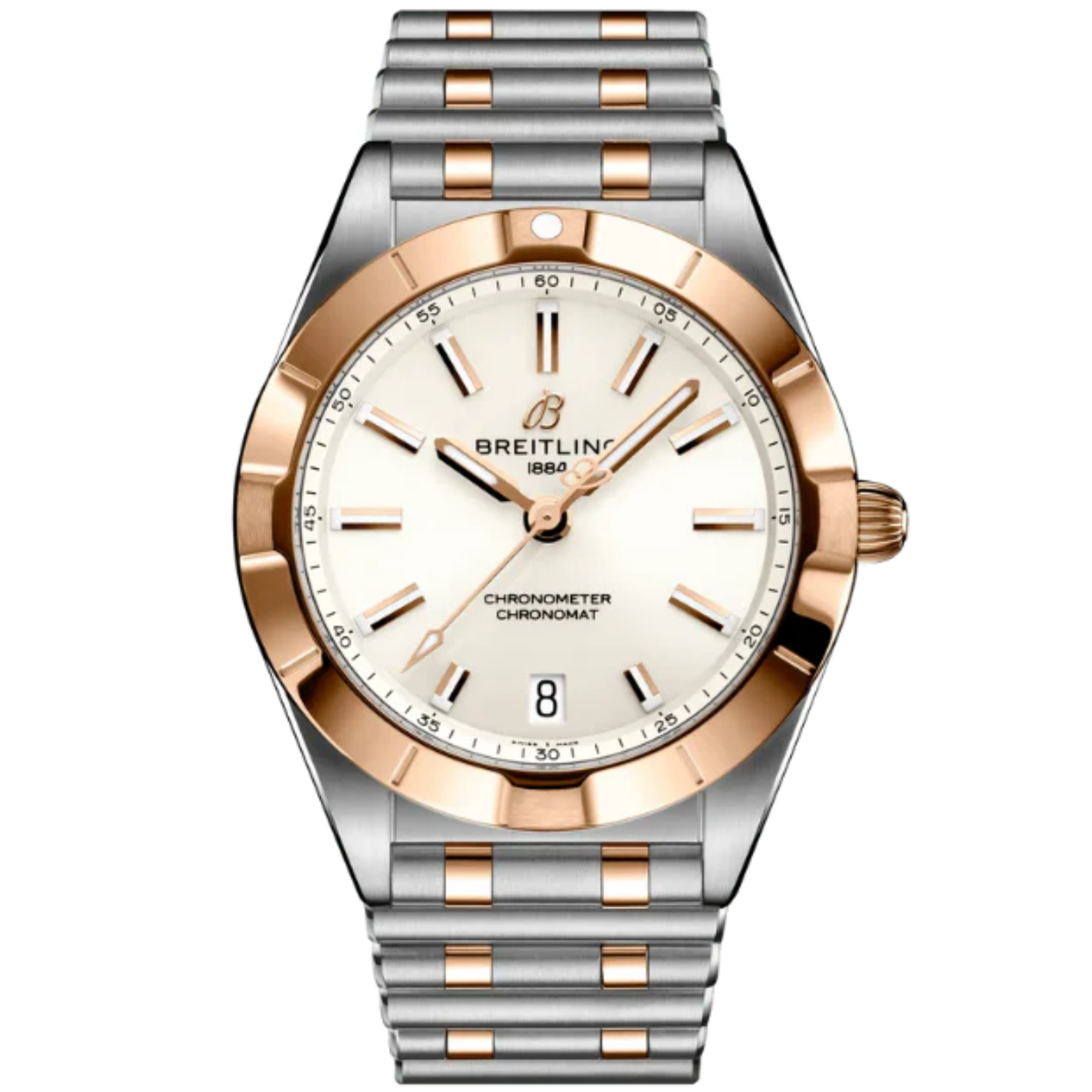 CHRONOMAT 32 MM STAINLESS STEEL & 18K ROSE GOLD WITH WHITE DIAL - Breitling