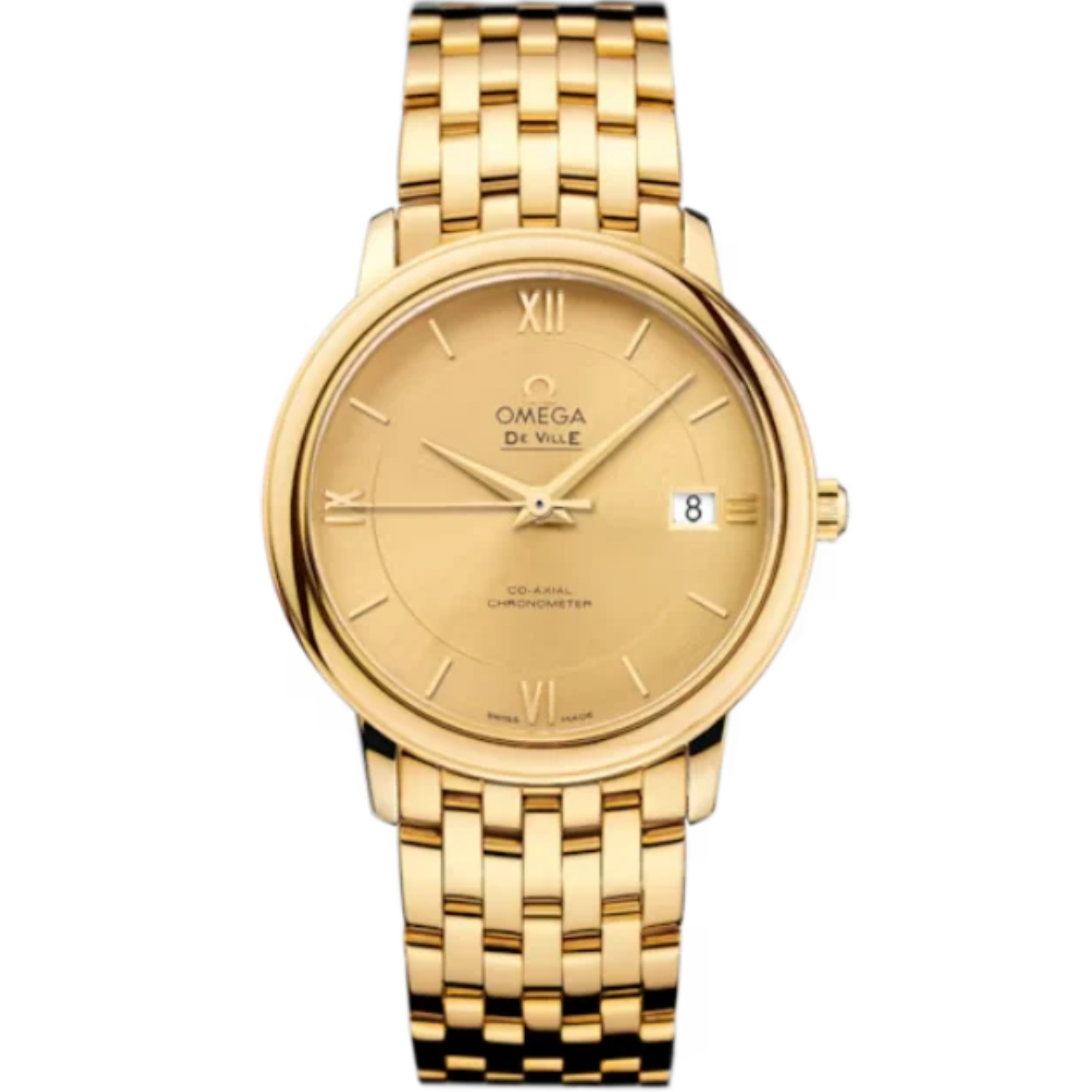 DE VILLE PRESTIGE 37 MM YELLOW GOLD WITH YELLOW DIAL - Omega