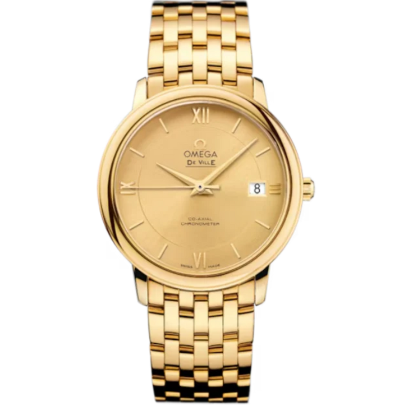 DE VILLE PRESTIGE 37 MM YELLOW GOLD WITH YELLOW DIAL - Omega