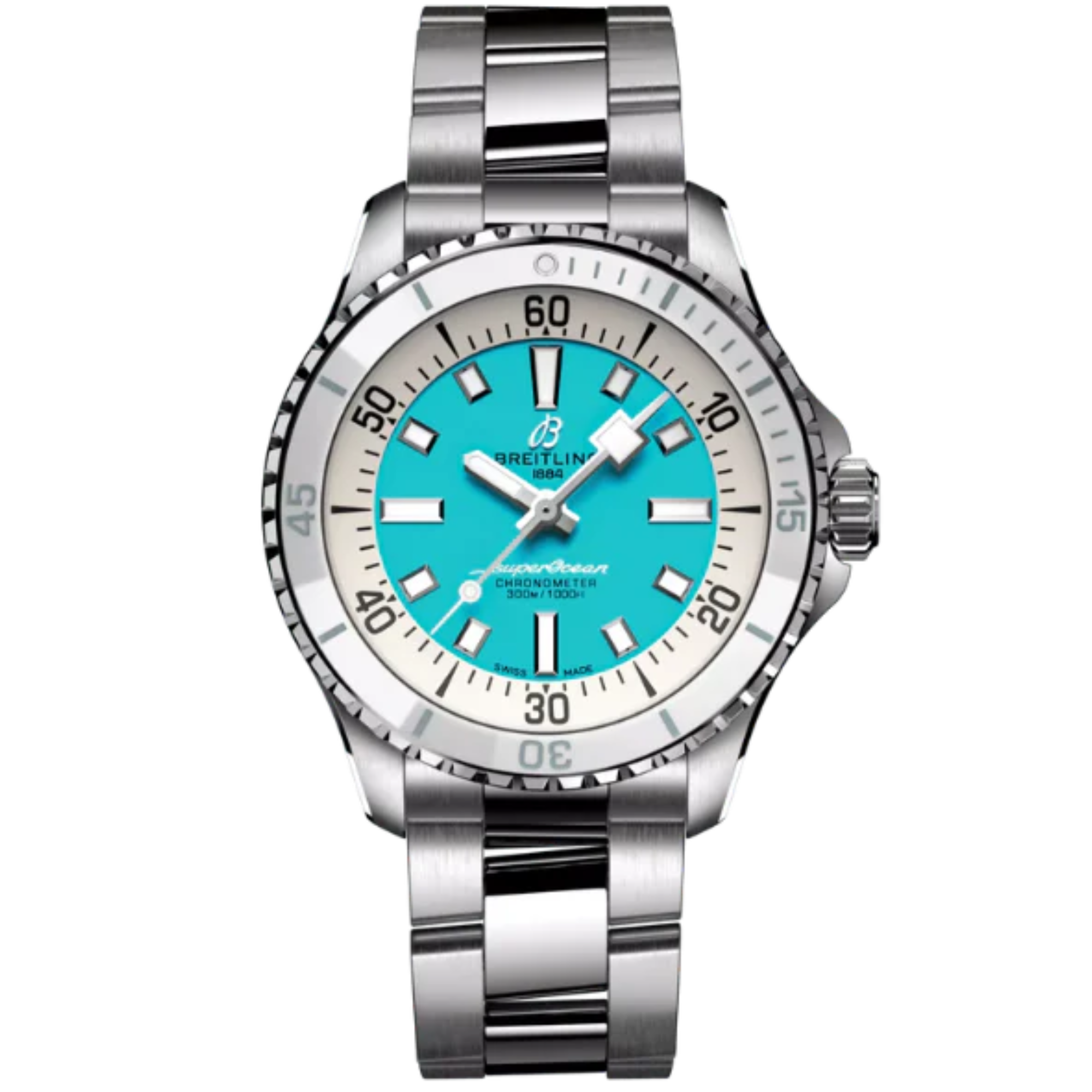 SUPEROCEAN AUTOMATIC 36 MM STAINLESS STEEL WITH TURQUOISE DIAL - Breitling