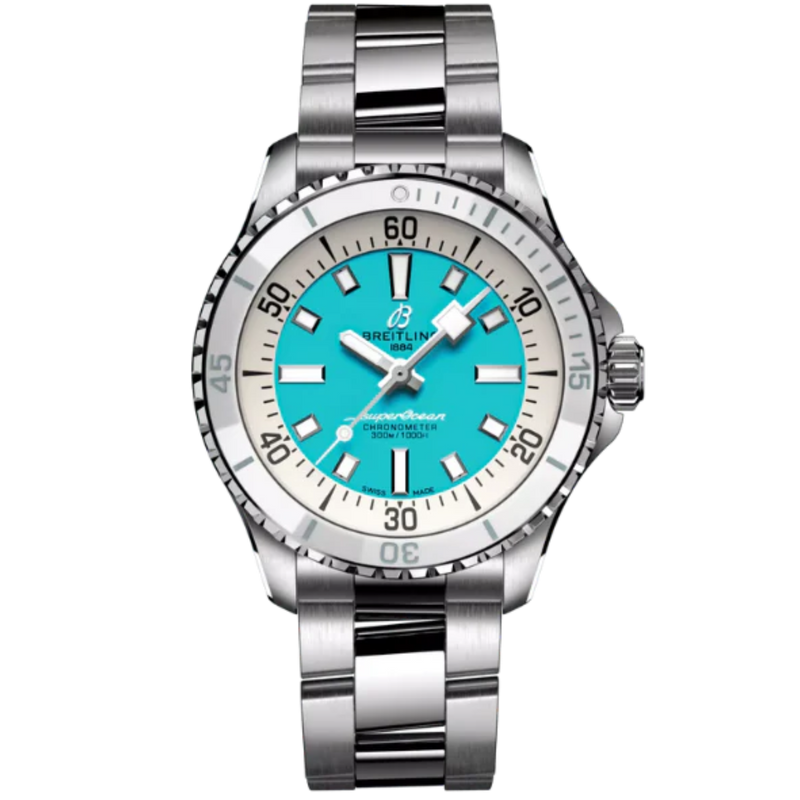 SUPEROCEAN AUTOMATIC 36 MM STAINLESS STEEL WITH TURQUOISE DIAL - Breitling