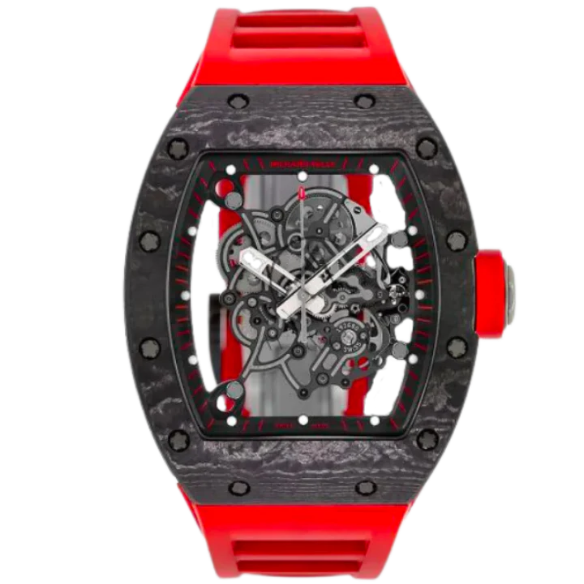 RM 055 Bubba Watson Dark Legend Automatic Red Rubber Strap Black Ceramic Case - Richard Mille