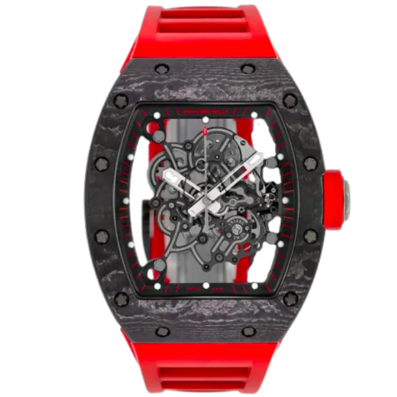 RM 055 Bubba Watson Dark Legend Automatic Red Rubber Strap Black Ceramic Case - Richard Mille