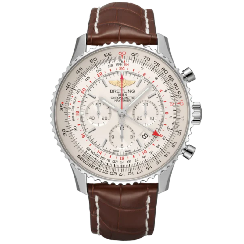 NAVITIMER B04 CHRONOGRAPH GMT 48 MM STAINLESS STEEL WITH CREAM DIAL - Breitling