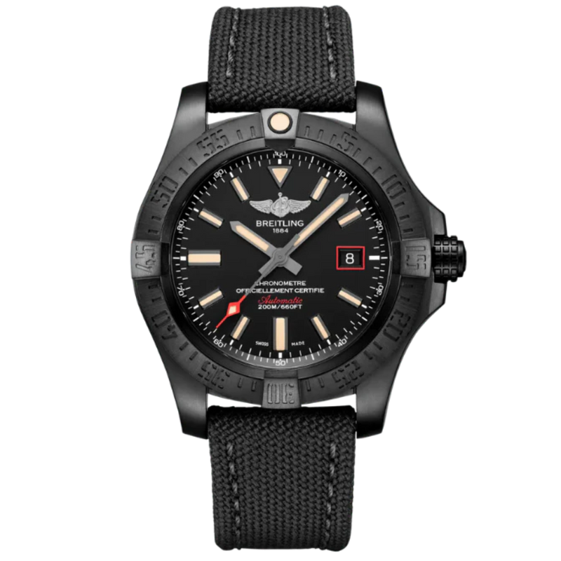 AVENGER BLACKBIRD 44 MM DLC-COATED TITANIUM WITH BLACK DIAL - Breitling