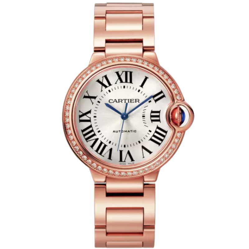 BALLON BLEU DE CARTIER 36 MM ROSED GOLD WITH SILVER SUNRAY EFFECT DIAL - Cartier