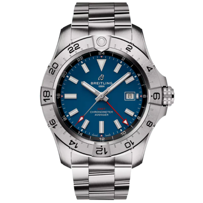 AVENGER AUTOMATIC GMT 44 MM STAINLESS STEEL WITH BLUE DIAL - Breitling