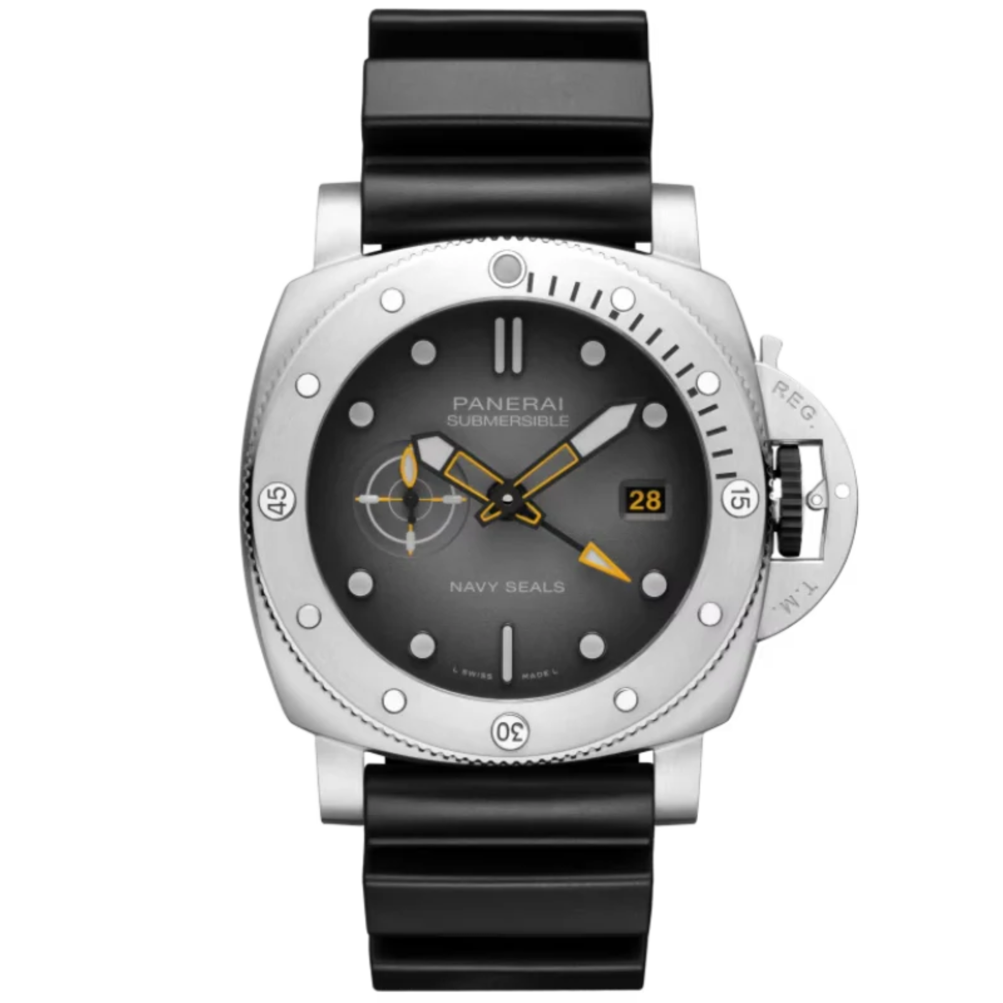 SUBMERSIBLE GMT NAVY SEALS PAM01323 44 MM STAINLESS STEEL WITH GREY DIAL - Panerai