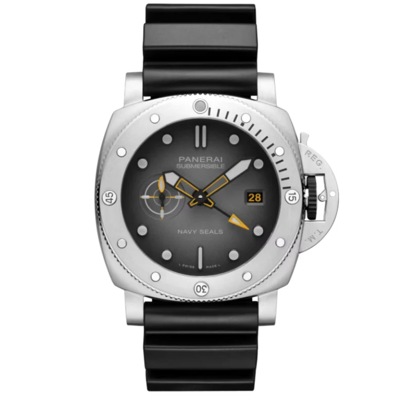 SUBMERSIBLE GMT NAVY SEALS PAM01323 44 MM STAINLESS STEEL WITH GREY DIAL - Panerai