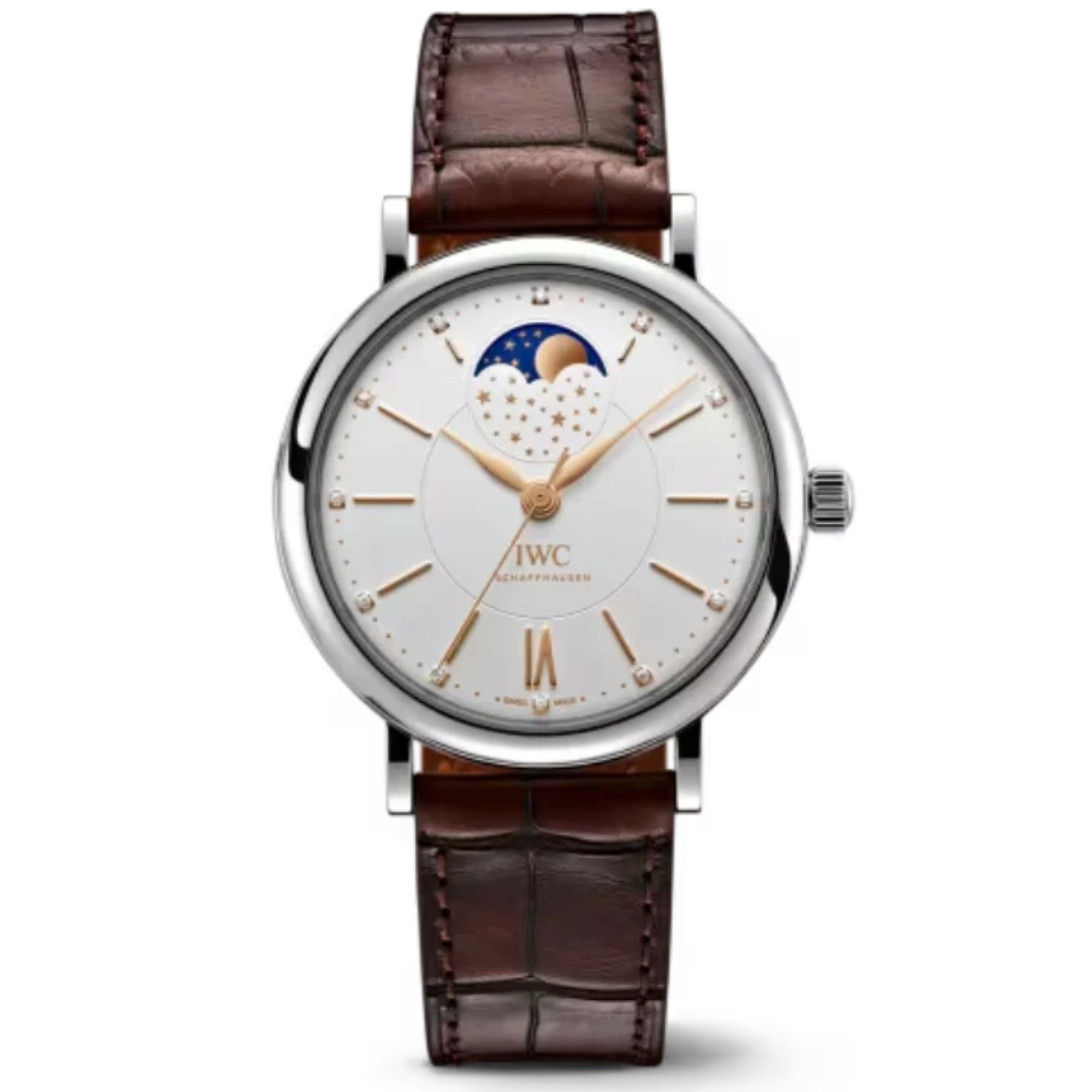 PORTOFINO AUTOMATIC MOON PHASE 37 MM STAINLESS STEEL WITH WHITE DIAL - IWC