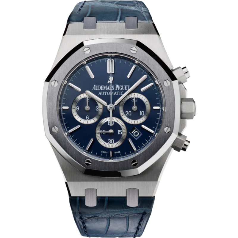 Royal Oak Leo Messi 41MM Blue Alligator Strap Satin-Brushed Blue Dial 950 Platinum Case Tantalum Bezel - Audemars Piguet