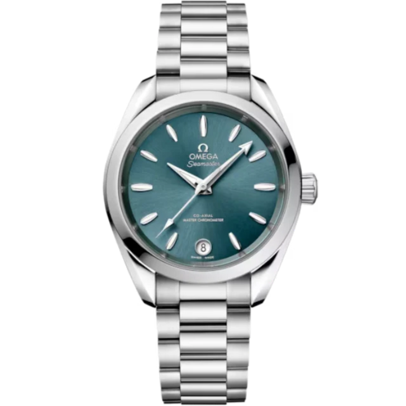 SEAMASTER AQUA TERRA SHADES 34 MM STAINLESS STEEL WITH LAGOON GREEN DIAL - Omega