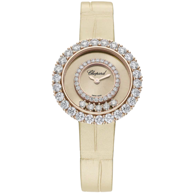HAPPY DIAMONDS JOAILLERIE 29 MM ETHICAL ROSE GOLD WITH YELLOW DIAL - Chopard