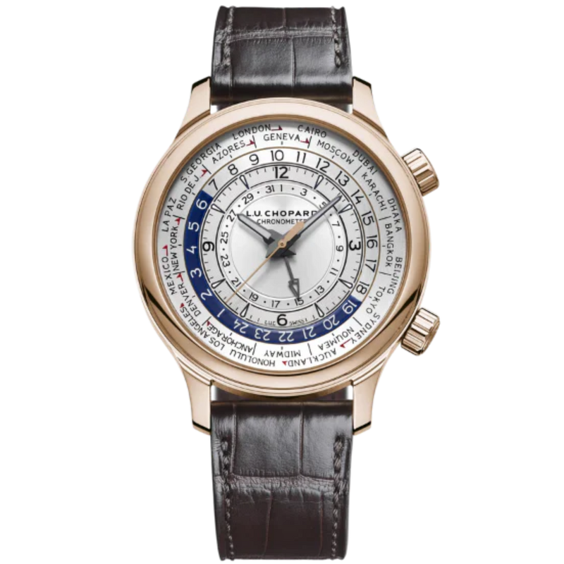 L.U.C TIME TRAVELER ONE 42 MM ETHICAL ROSE GOLD WITH SILVER DIAL - Chopard