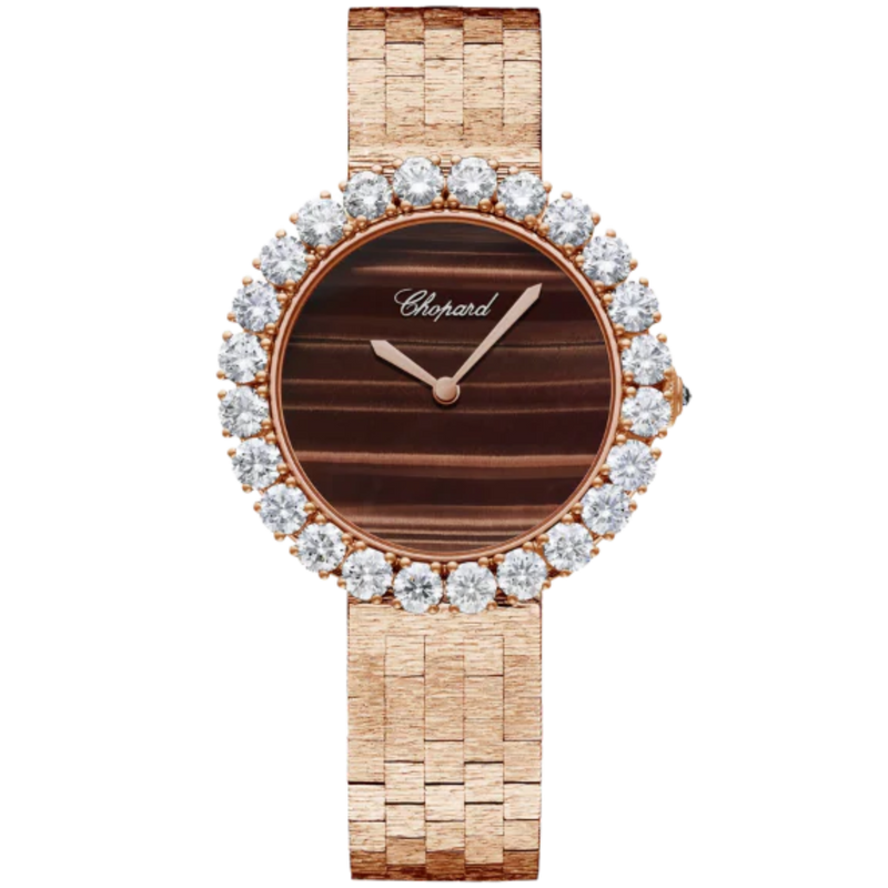 L'HEURE DU DIAMANT ROUND 36 MM ETHICAL ROSE GOLD WITH TIGER'S EYE DIAL - Chopard