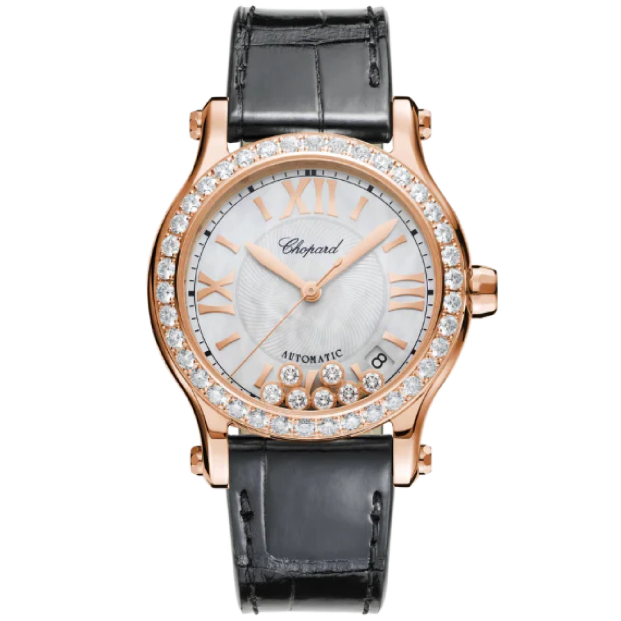 HAPPY SPORT 36 MM ETHICAL ROSE GOLD WITH MOTHER OF PEARL DIAL - Chopard