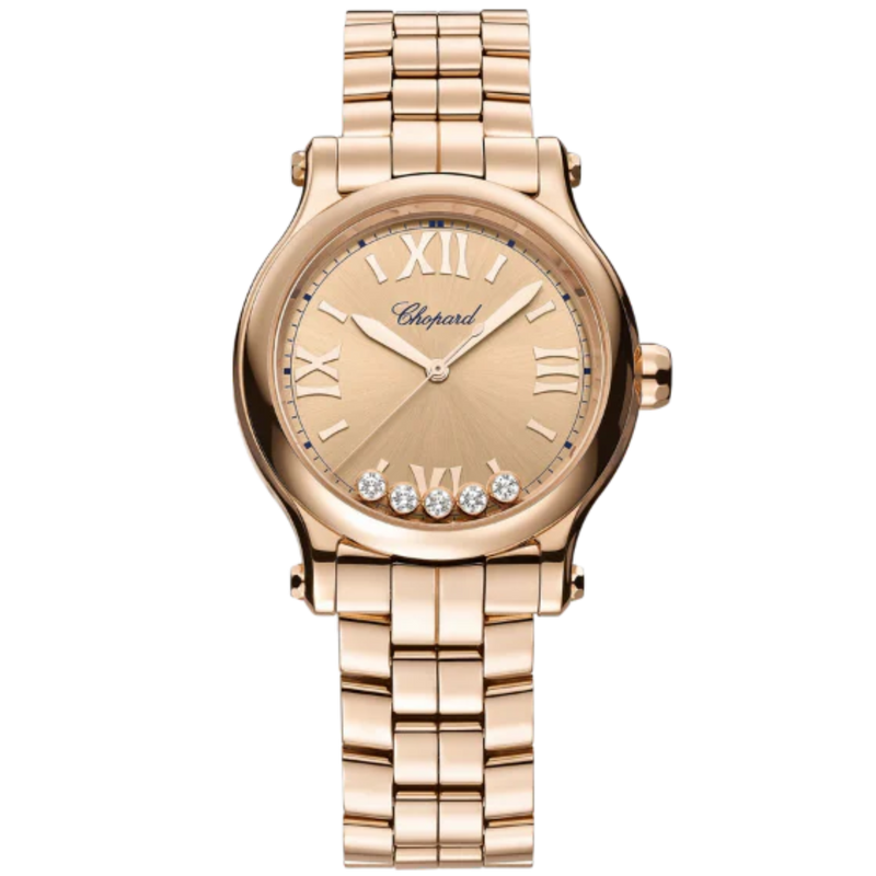 HAPPY SPORT 33 MM ETHICAL ROSE GOLD WITH GOLD DIAL - Chopard