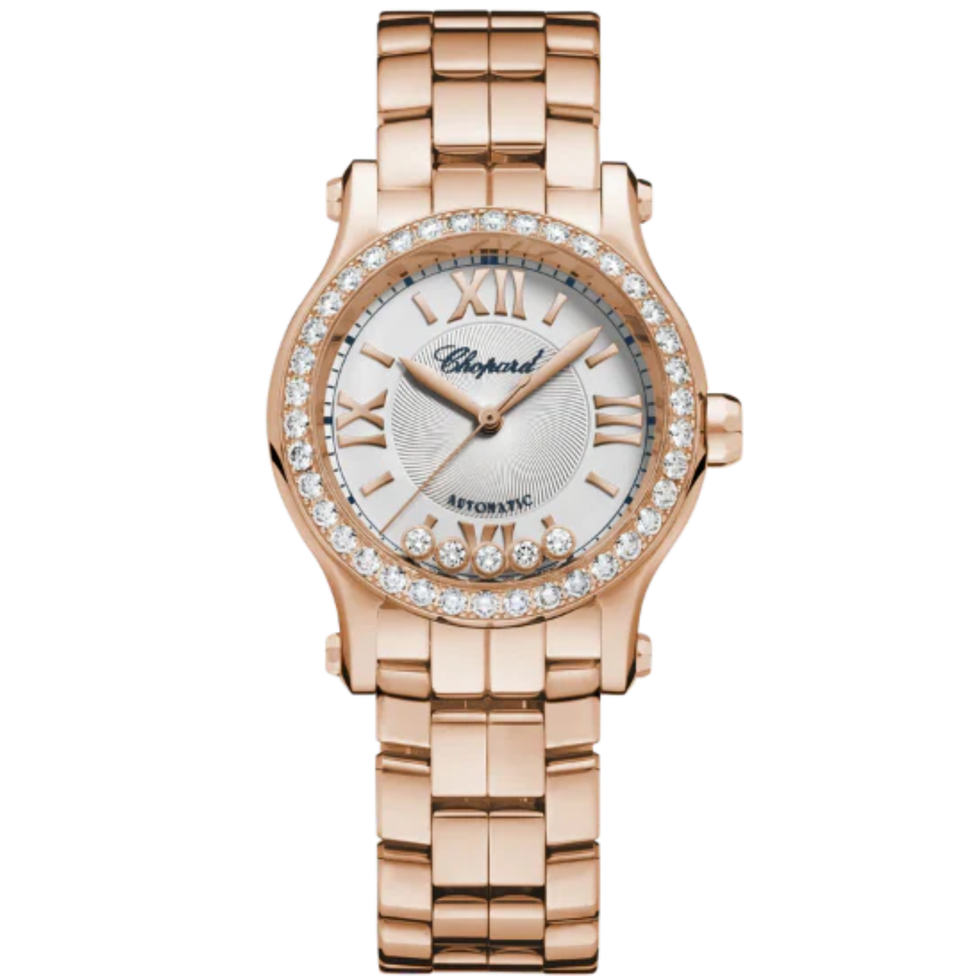 HAPPY SPORT 30 MM ETHICAL ROSE GOLD WITH SILVER DIAL - Chopard