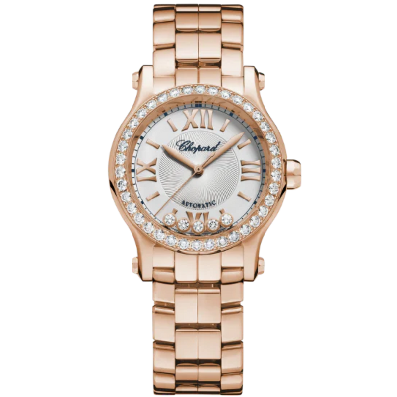 HAPPY SPORT 30 MM ETHICAL ROSE GOLD WITH SILVER DIAL - Chopard