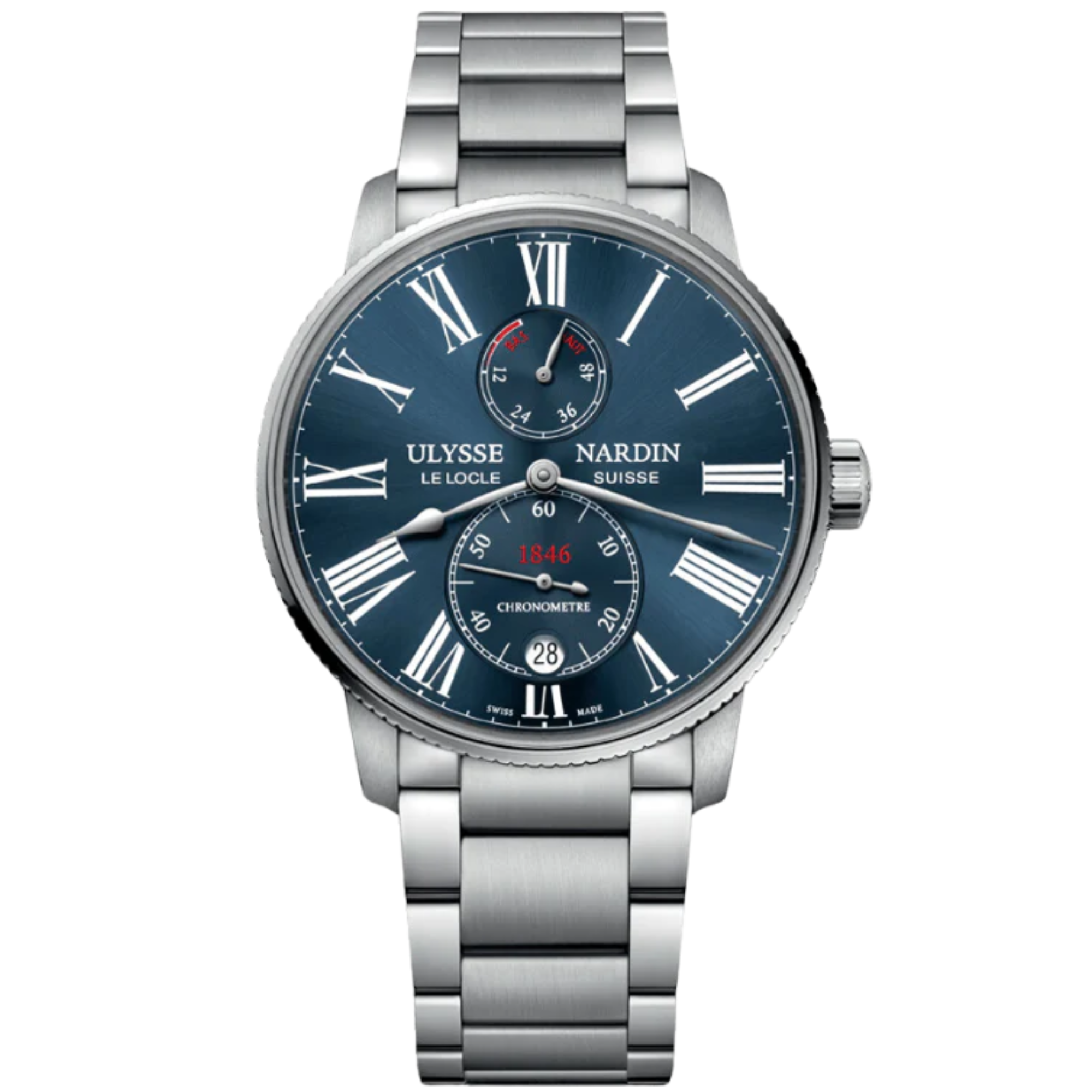 MARINE TORPILLEUR 42 MM STAINLESS STEEL WITH BLUE DIAL - Ulysse Nardin
