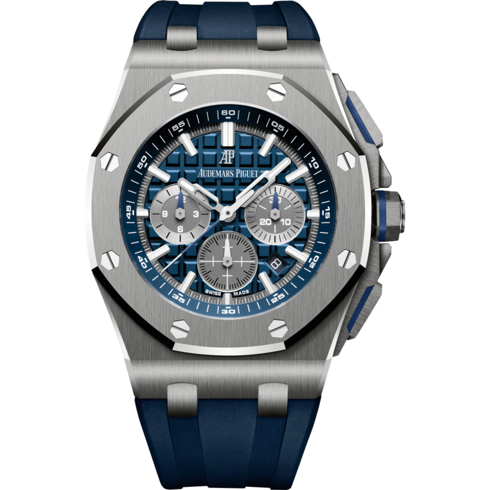 Royal Oak Offshore Selfwinding Chronograph 42MM Blue Rubber Strap Blue Dial With Méga Tapisserie Pattern Titanium Case and Bezel - Audemars Piguet