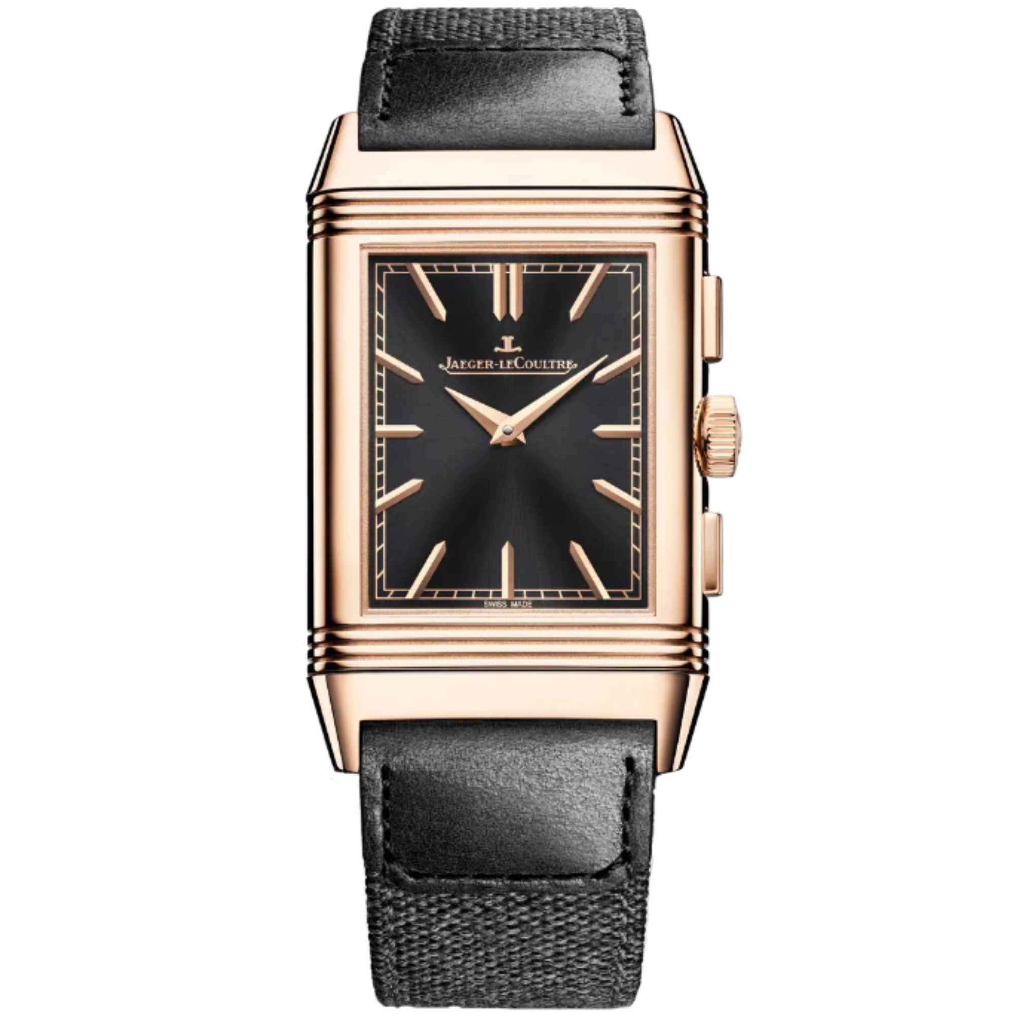 REVERSO TRIBUTE CHRONOGRAPH 49 MM 18K ROSE GOLD WITH BLACK SUNRAY BRUSH AND BLACK OPALINE DIAL - Jaeger-LeCoultre