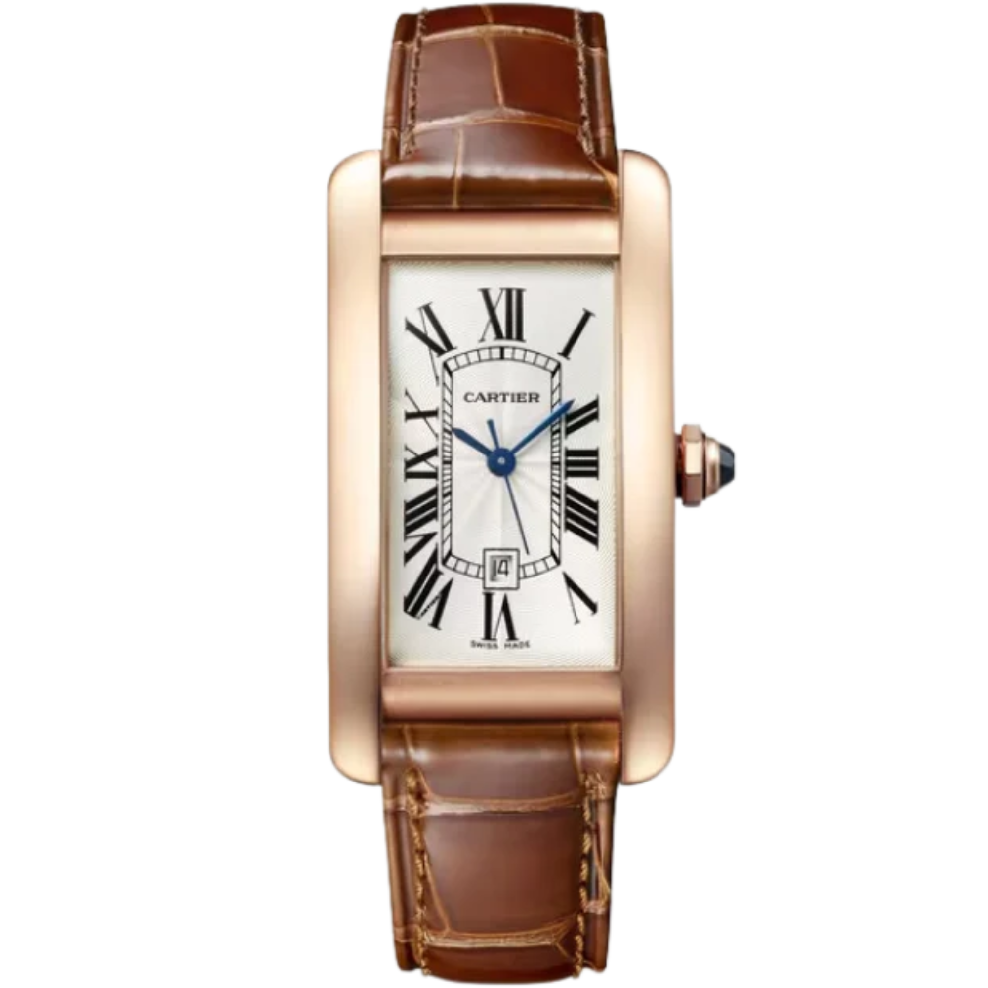 TANK 42 mm AMÉRICAINE WATCH SILVER 18K ROSE GOLD - Cartier