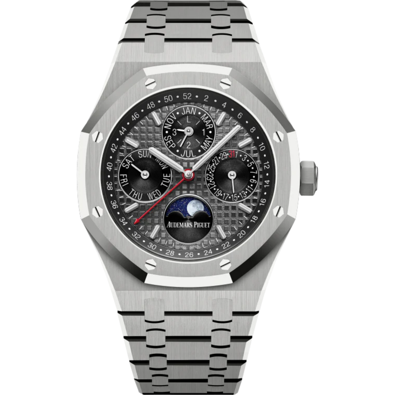 Royal Oak Perpetual Calendar 41MM Titanium Bracelet Slate Grey Dial With Grande Tapisserie Pattern Titanium Case - Audemars Piguet
