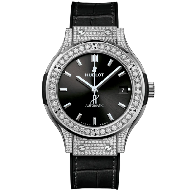 CLASSIC FUSION 3-HANDS 33MM TITANIUM PAVÉ - Hublot