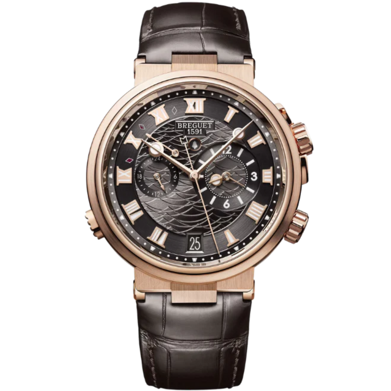 MARINE ALARME MUSICALE 5547 40 MM ROSE GOLD WITH SUNBURST SLATE GREY DIAL - Breguet
