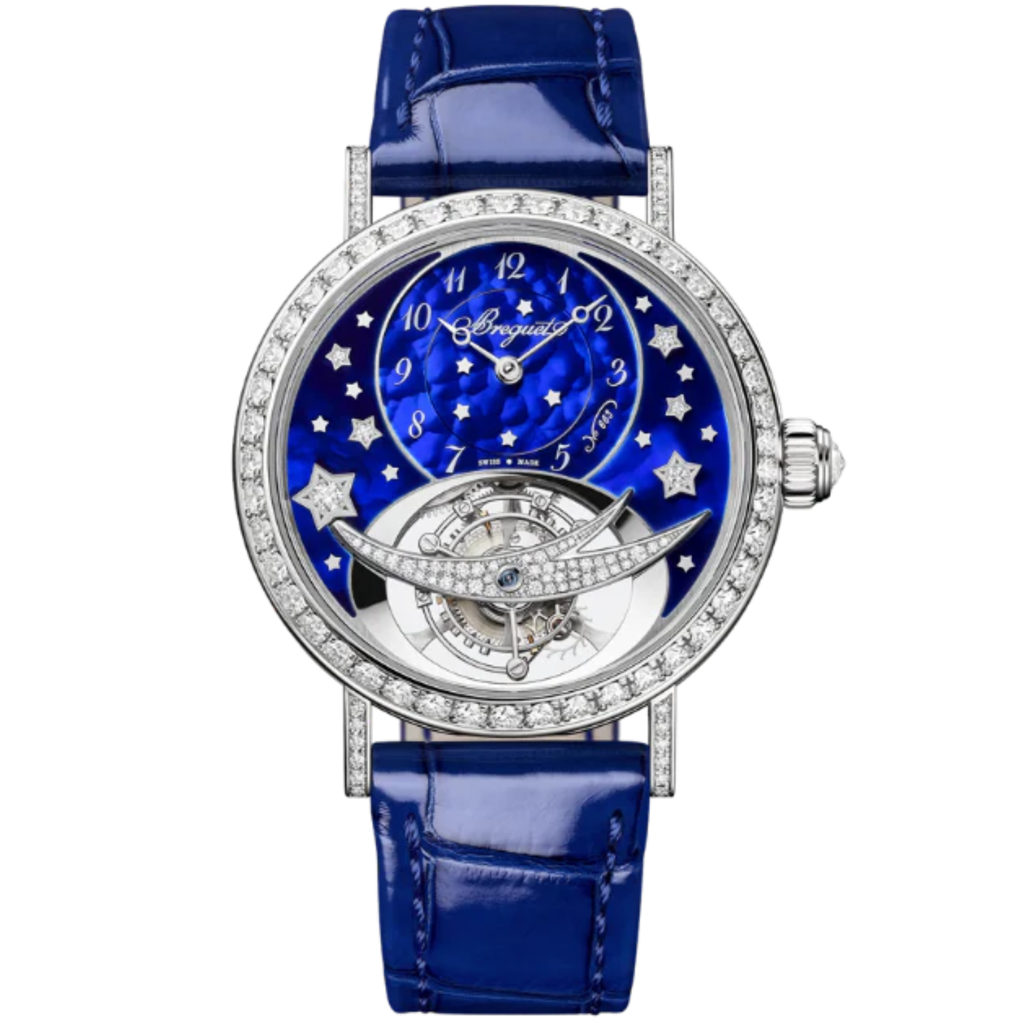 CLASSIQUE TOURBILLON 3358 35 MM 18K WHITE GOLD WITH BLUE PEARLED MOTHER OF PEARL DIAL - Breguet