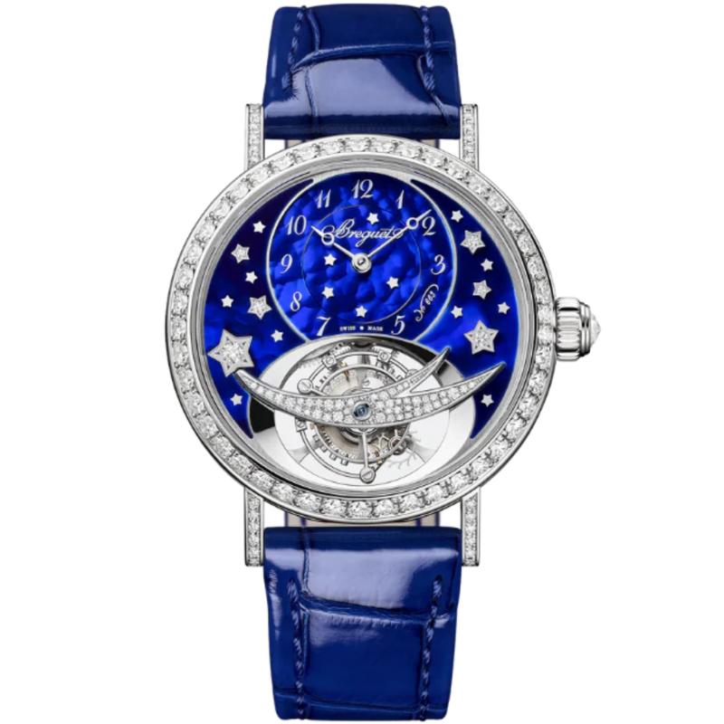 CLASSIQUE TOURBILLON 3358 35 MM 18K WHITE GOLD WITH BLUE PEARLED MOTHER OF PEARL DIAL - Breguet