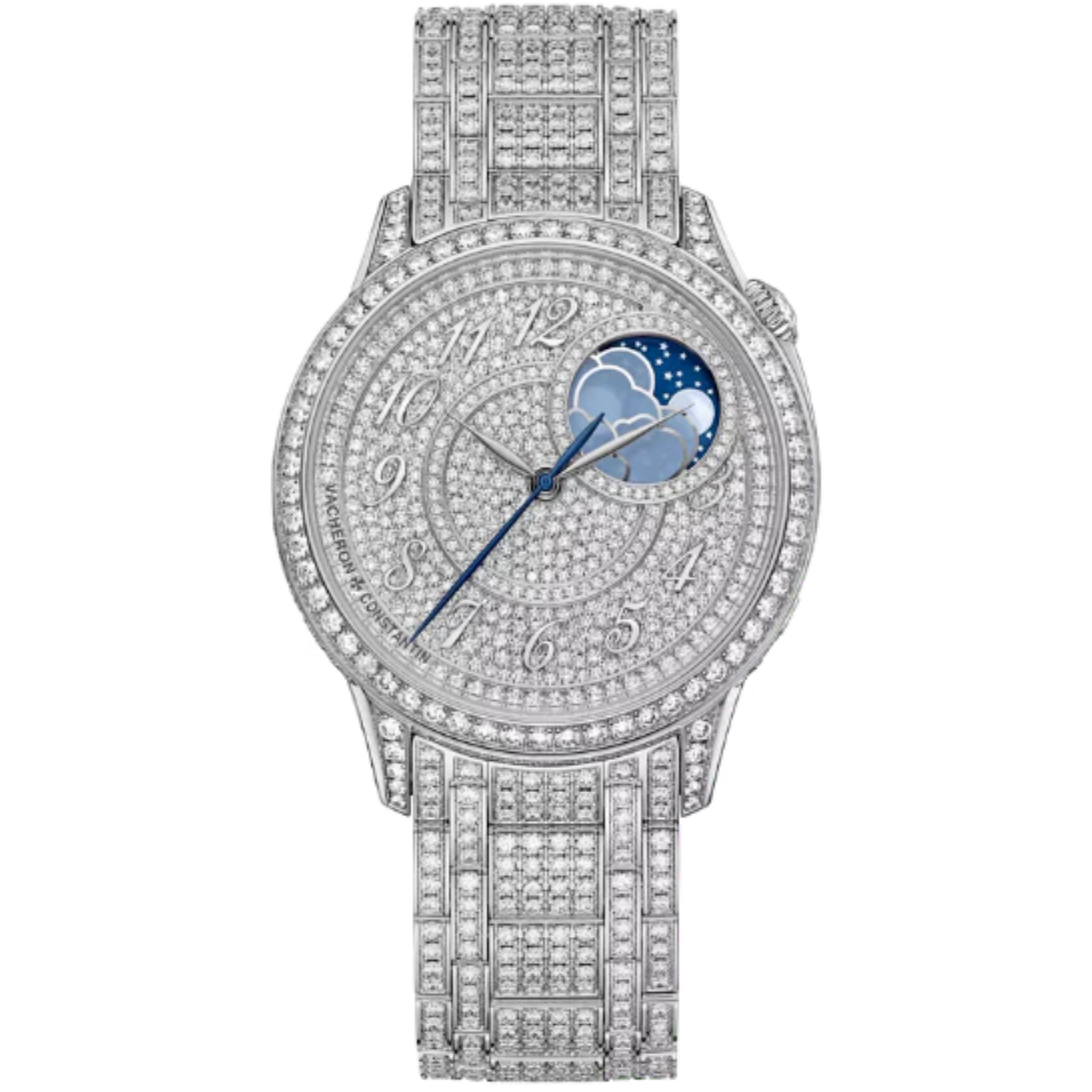 EGERIE MOON PHASE JEWELLERY 37 MM 18K WHITE GOLD WITH WHITE GOLD DIAL - Vacheron Constantin