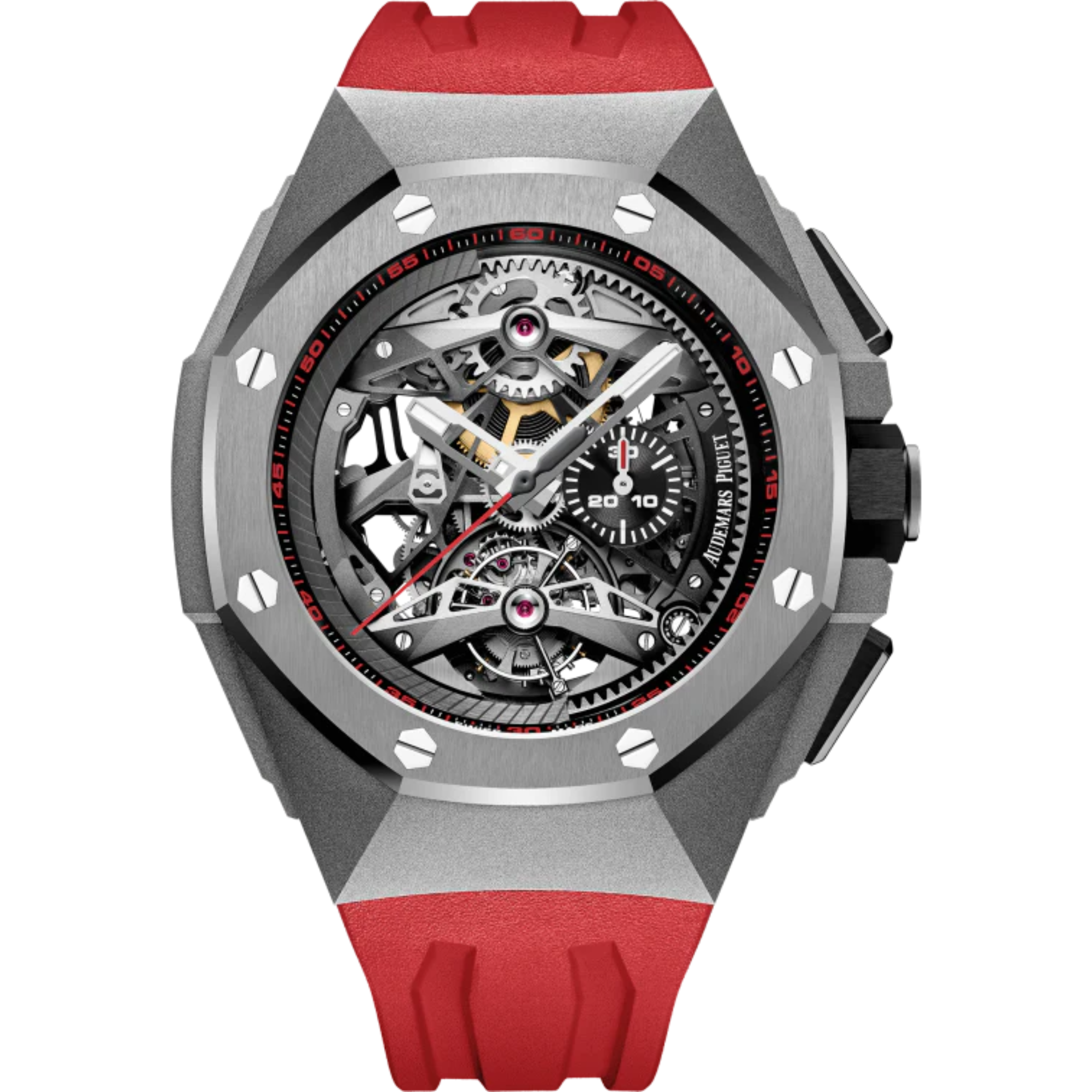 Royal Oak Concept 44mm Tourbillon Chronograph Red Rubber Strap with Titanium Case - Audemars Piguet