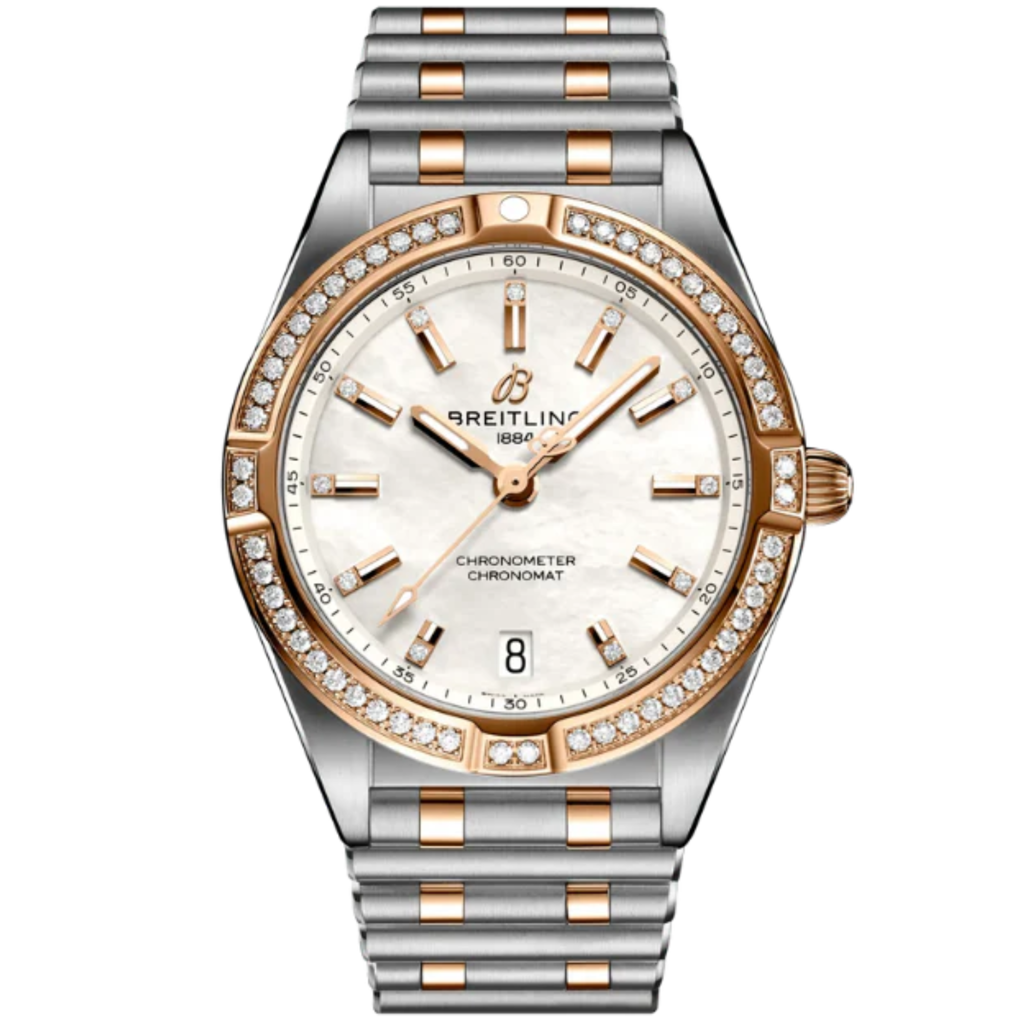 CHRONOMAT 32 MM STAINLESS STEEL & 18K ROSE GOLD WITH MOTHER OF PEARL DIAL - Breitling