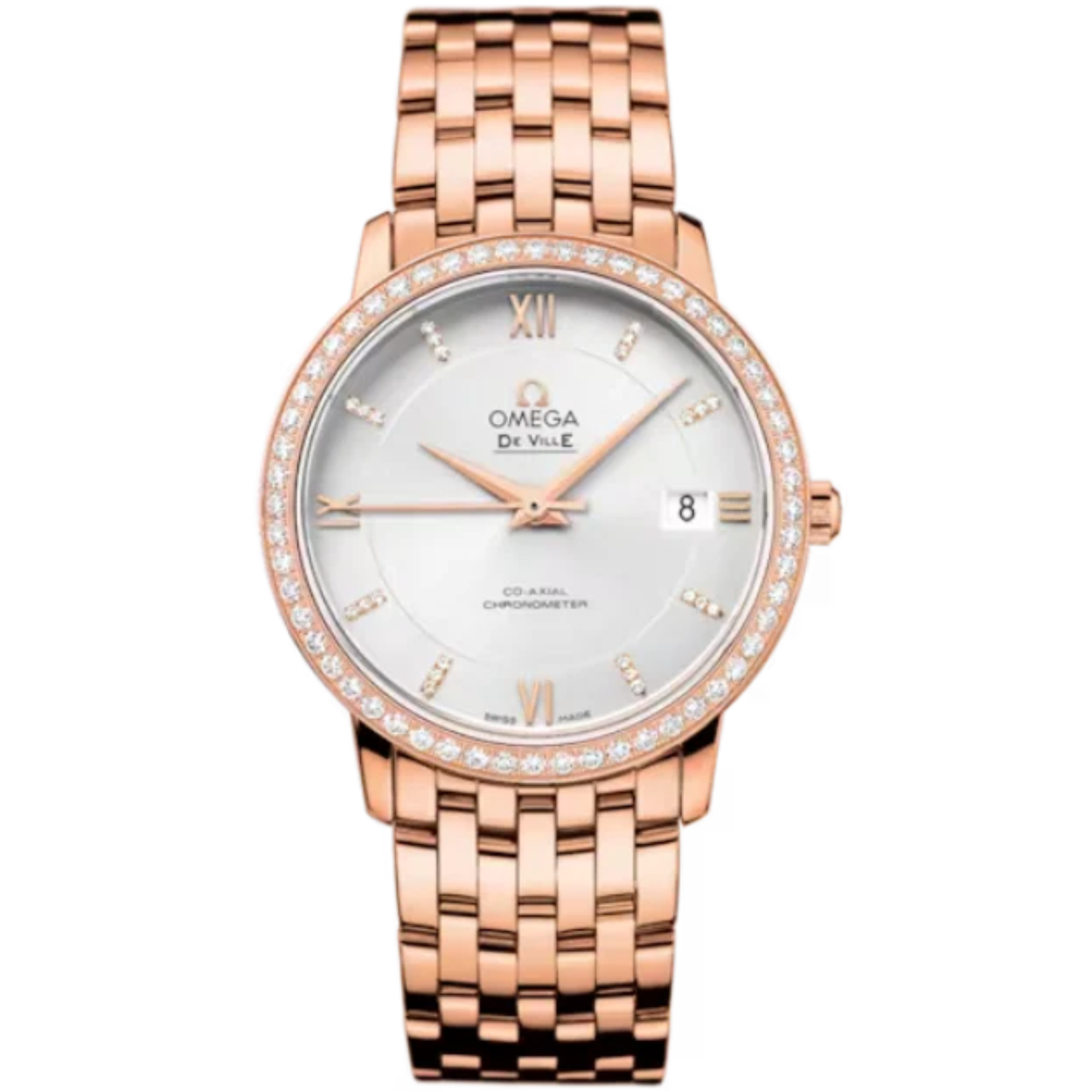 DE VILLE PRESTIGE 37 MM RED GOLD WITH SILVER DIAL - Omega