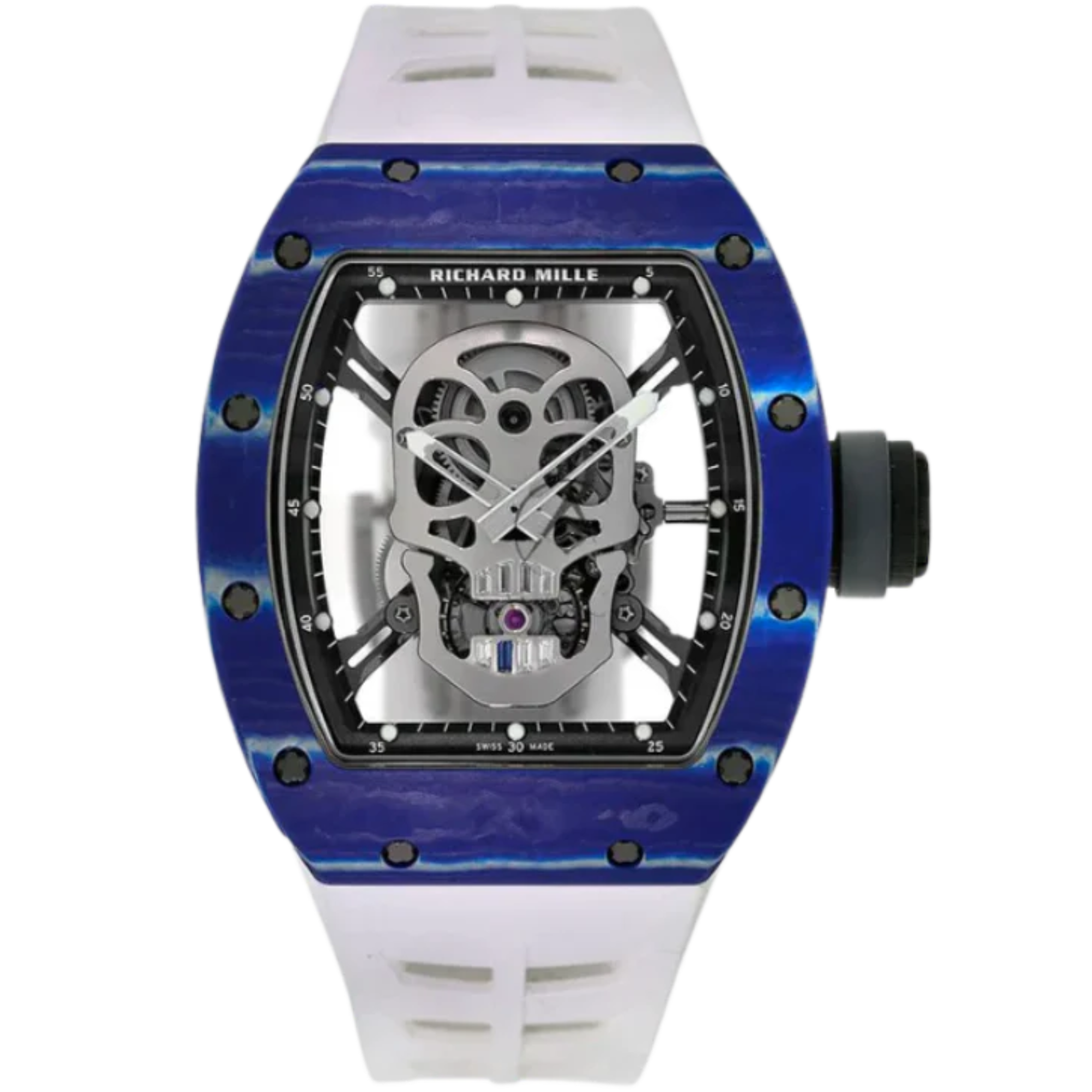 RM 52-01 Tourbillon Skull Automatic Rubber Blue Quartz Case - Richard Mille