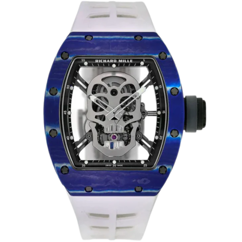 RM 52-01 Tourbillon Skull Automatic Rubber Blue Quartz Case - Richard Mille