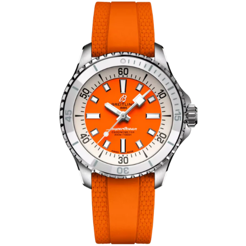 SUPEROCEAN AUTOMATIC 36 MM STAINLESS STEEL WITH ORANGE DIAL - Breitling
