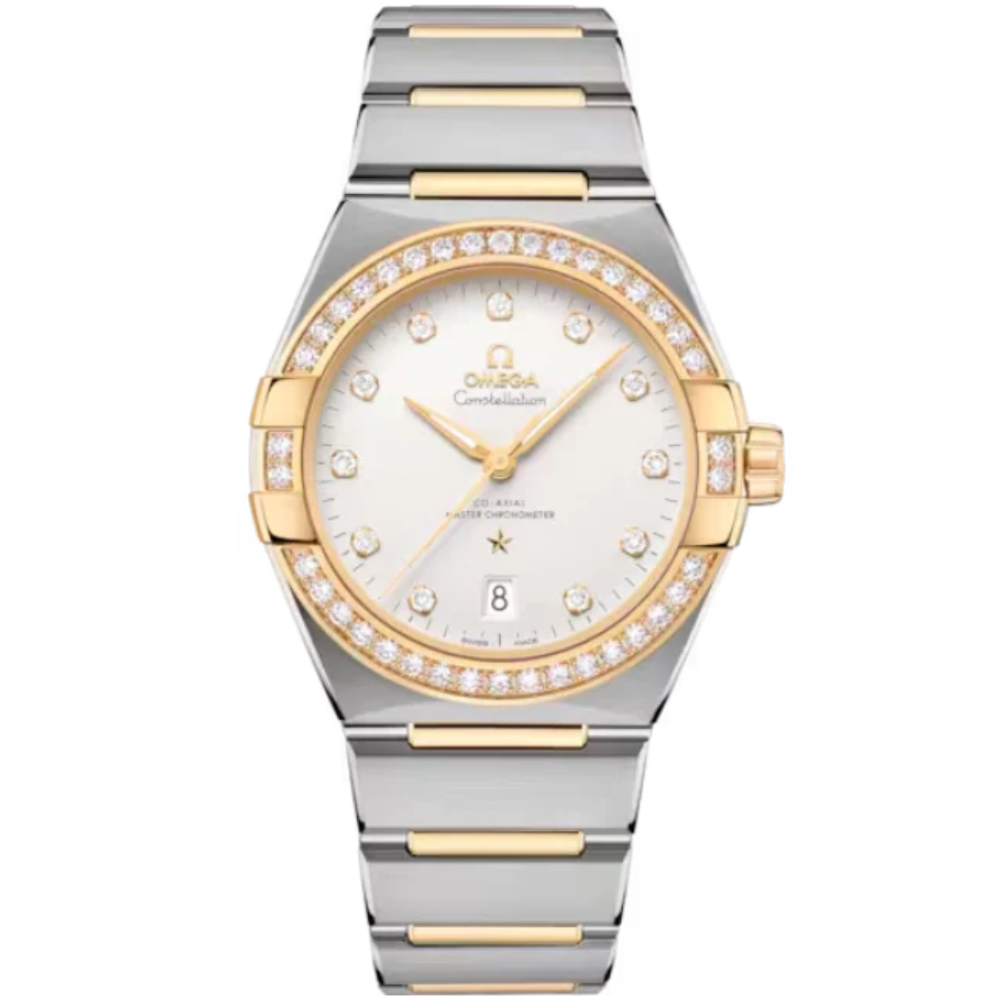 CONSTELLATION 39 MM STAINLESS STEEL - YELLOW GOLD WITH SILVER DIAL - Omega