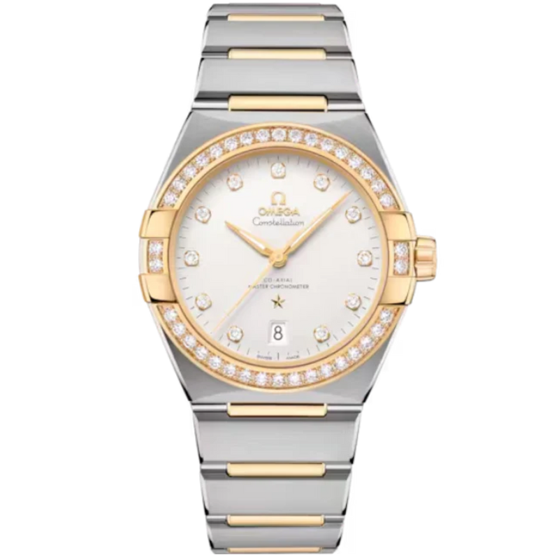 CONSTELLATION 39 MM STAINLESS STEEL - YELLOW GOLD WITH SILVER DIAL - Omega