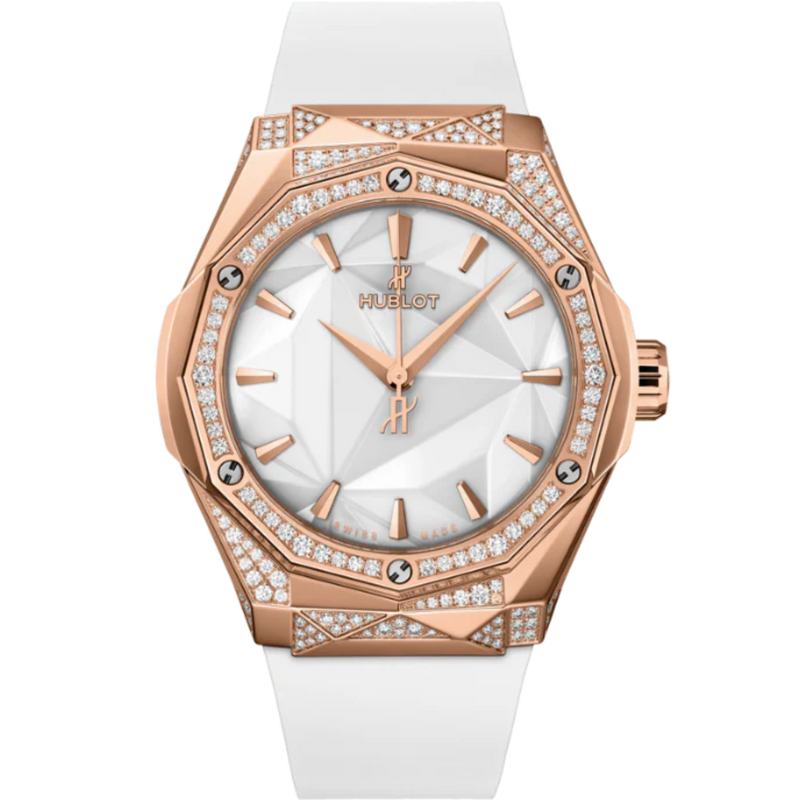 CLASSIC FUSION 40 MM ORLINSKI KING GOLD WHITE ALTERNATIVE PAVÉ - Hublot