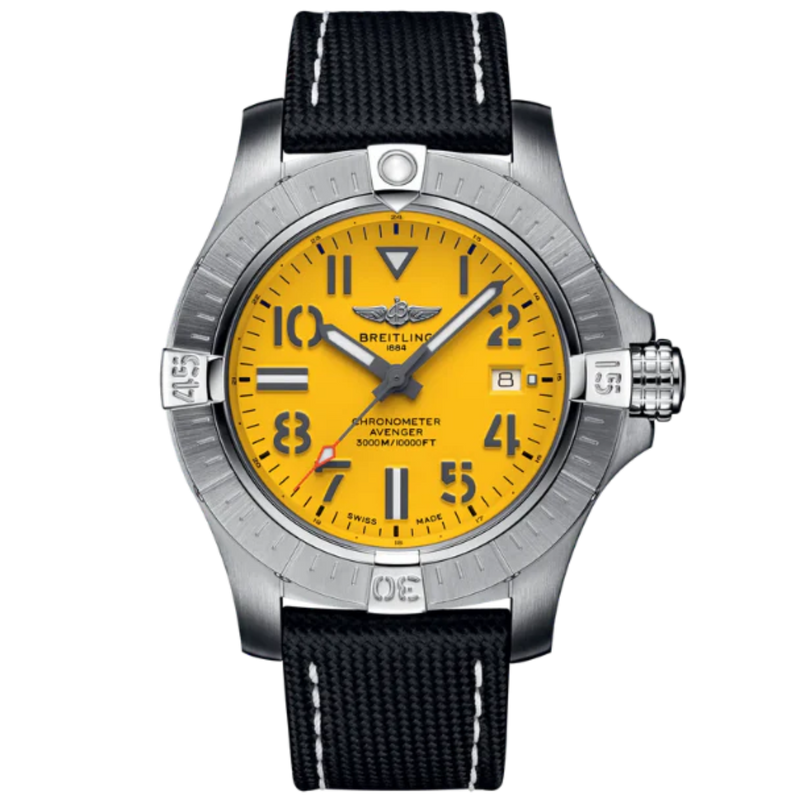 AVENGER AUTOMATIC SEAWOLF 45 MM STAINLESS STEEL WITH YELLOW DIAL - Breitling