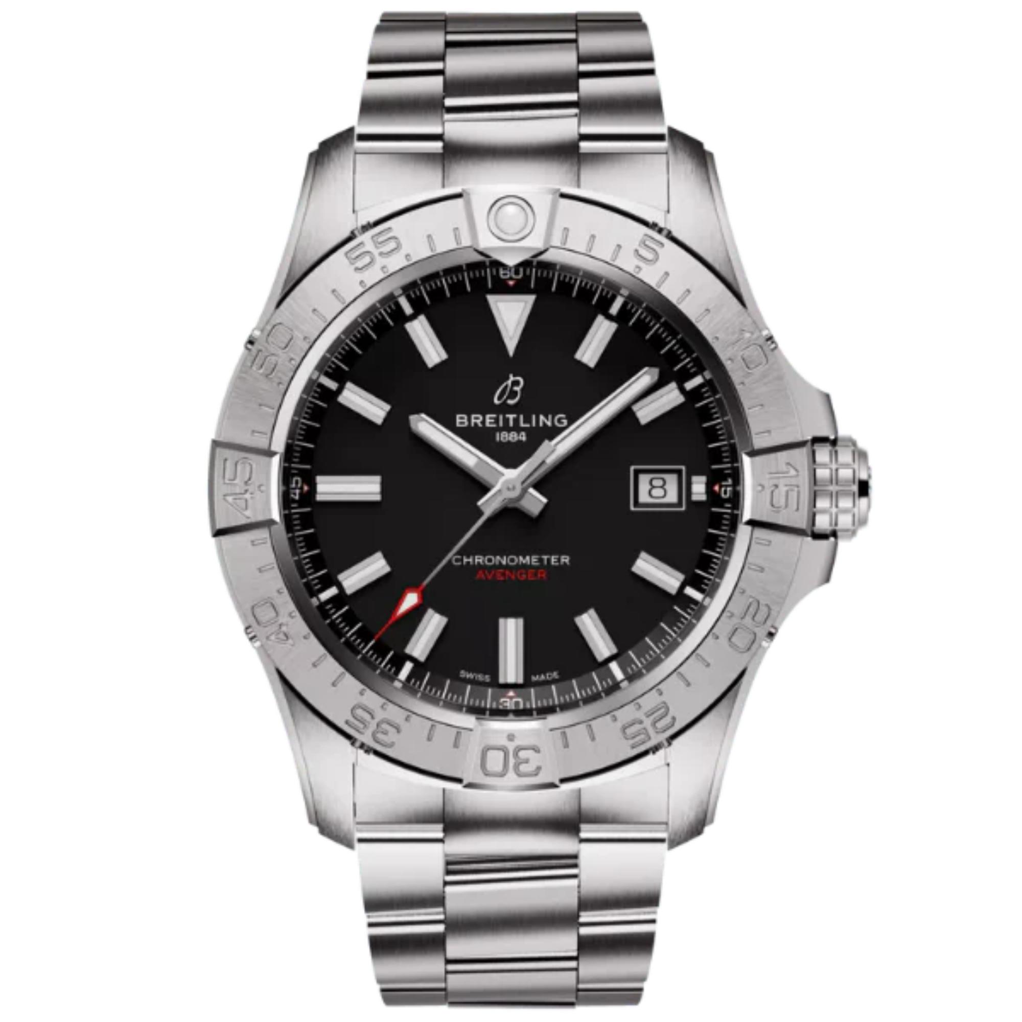 AVENGER AUTOMATIC 42 MM STAINLESS STEEL WITH BLACK DIAL - Breitling